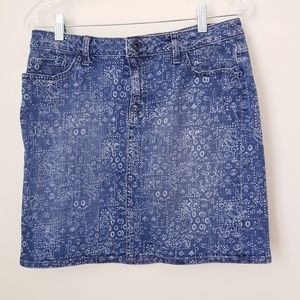 Tommy Hifiger floral blue print short jean skirt